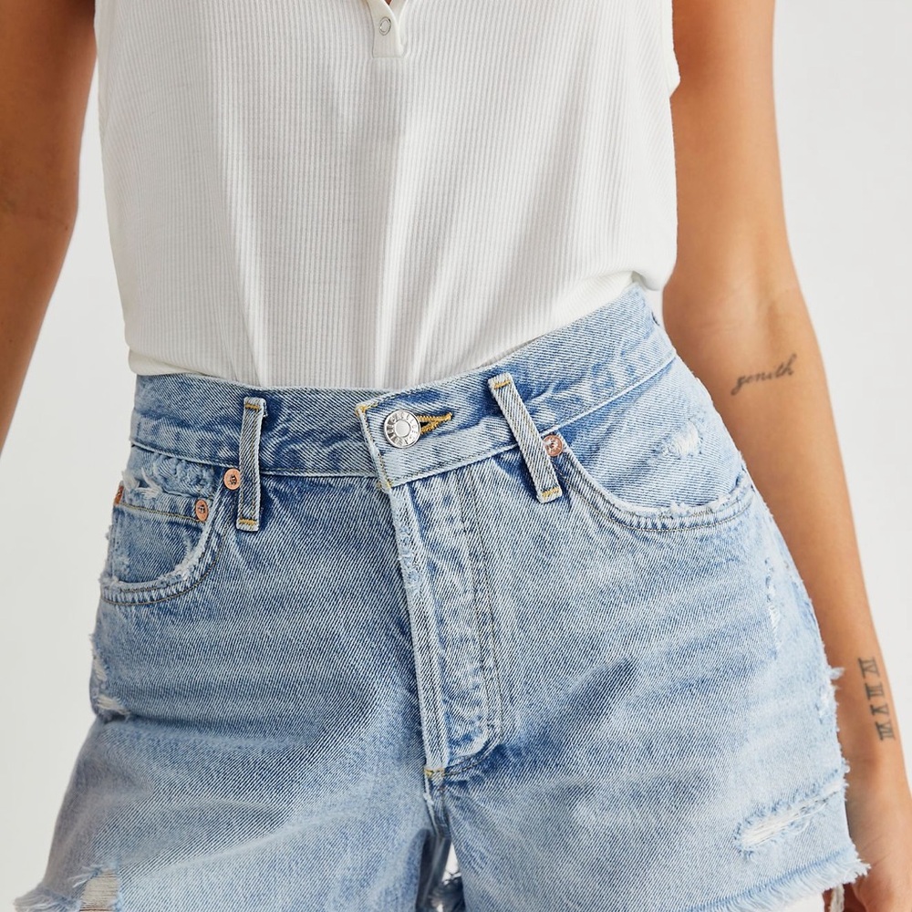 Agolde Blue Jean Shorts High-Waisted Vintage Style